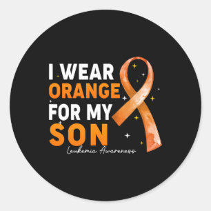 Orange Ribbon I Tragen Orange für Sonnen Leukämie Runder Aufkleber