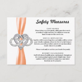 Orange Ribbon Infinity Heart Safety Measures Begleitkarte
