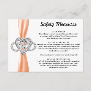 Orange Ribbon Infinity Heart Safety Measures Begleitkarte