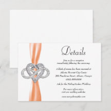 Orange Ribbon Infinity Heart Wedding Details