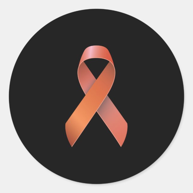 Orange Ribbon - Krebs bei Leukämie - Krebs bei Nie Runder Aufkleber (Vorderseite)