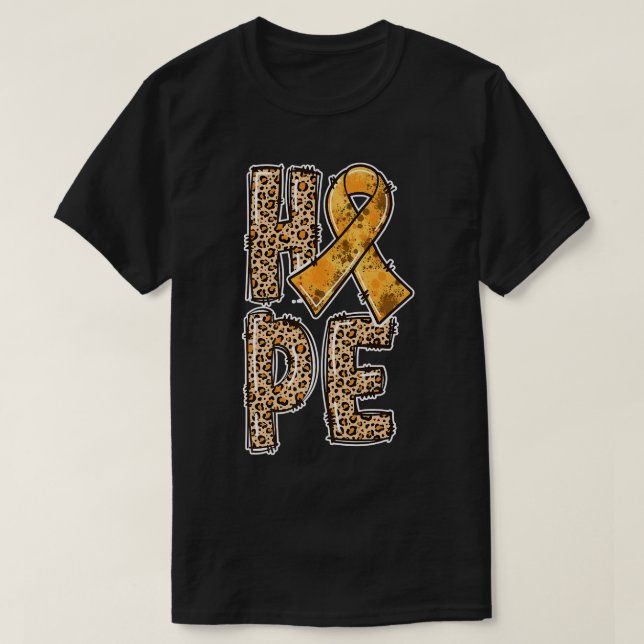 Orange Ribbon Leopard Print HOPE ADHD Survivors111 T-Shirt (Design vorne)