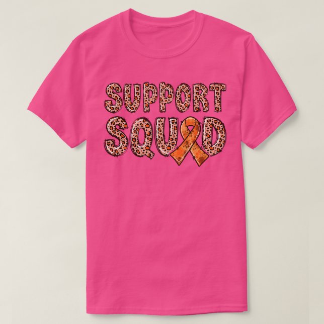 Orange Ribbon Leopard Print Support Squad ADHD1118 T-Shirt (Design vorne)