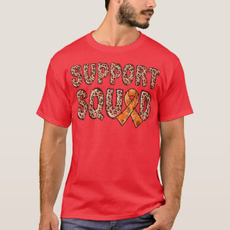 Orange Ribbon Leopard Print Support Squad ADHD 111 T-Shirt