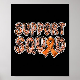 Orange Ribbon Leopard Print Support Squad CRPS 1 Poster