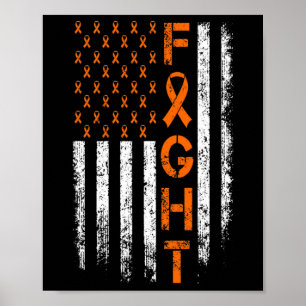 Orange Ribbon - Leukämie Bewusstsein Poster