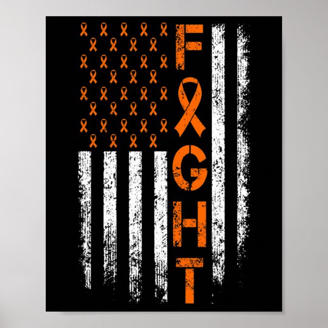 Orange Ribbon - Leukämie Bewusstsein Poster (Vorne)