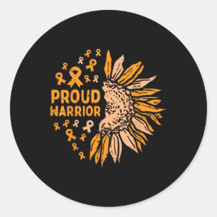 Orange Ribbon Proud Warrior Leukämie Bewusstsein Runder Aufkleber