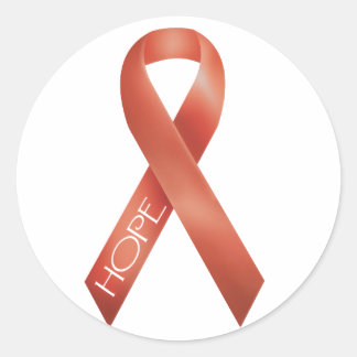 Orange Ribbon Runder Aufkleber