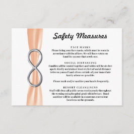 Orange Ribbon Silver Infinity Safety Measures Begleitkarte