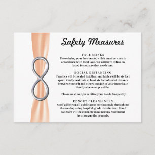 Orange Ribbon Silver Infinity Safety Measures Begleitkarte