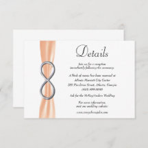 Orange Ribbon Silver Infinity Wedding Details