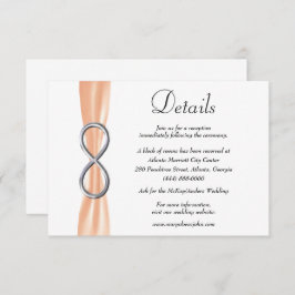 Orange Ribbon Silver Infinity Wedding Details Begleitkarte