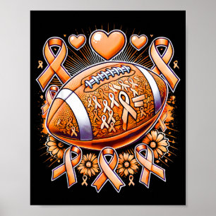 Orange Ribbon Sonnenblume Football Fan Multiple Sk Poster