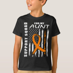 Orange Ribbon Tante Leukemia Bekanntheit USA Flagg T-Shirt