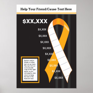 Orange Ribbon Thermometer Poster