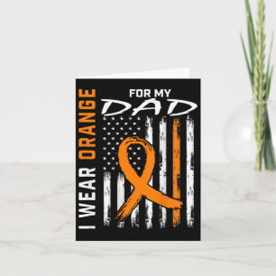 Orange Ribbon Vater Leukemia Awareness American Fl Karte