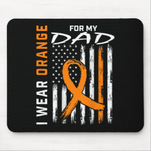 Orange Ribbon Vater Leukemia Awareness American Fl Mousepad