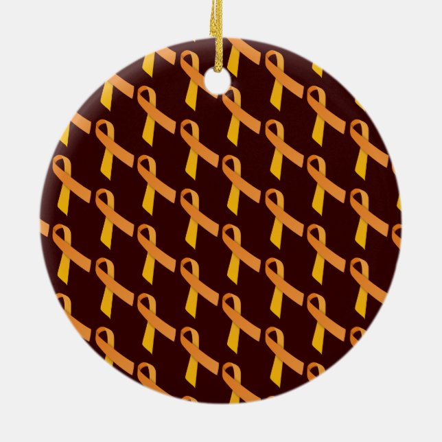 Orange Ribbons Tiled Pattern Keramik Ornament (Hinten)