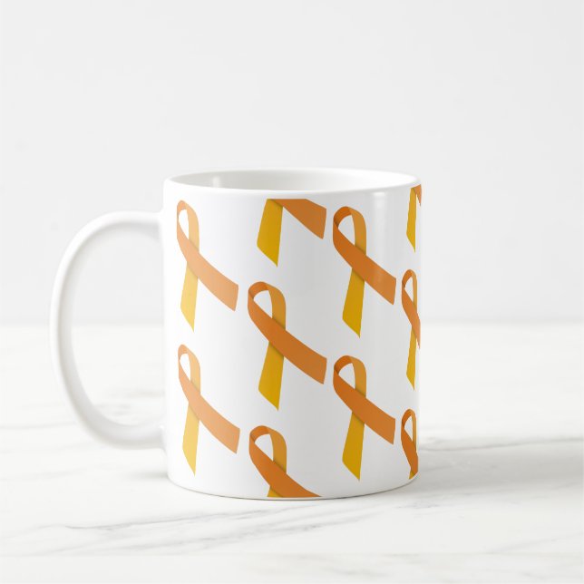 Orange Ribbons Tiled Pattern Tasse (Links)