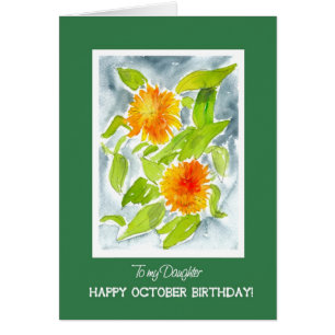 Orange Ringelblumen für Tochter-Oktober-Geburtstag