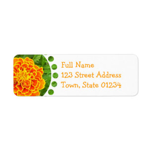 Orange Ringelblumen-Postsendung-Aufkleber