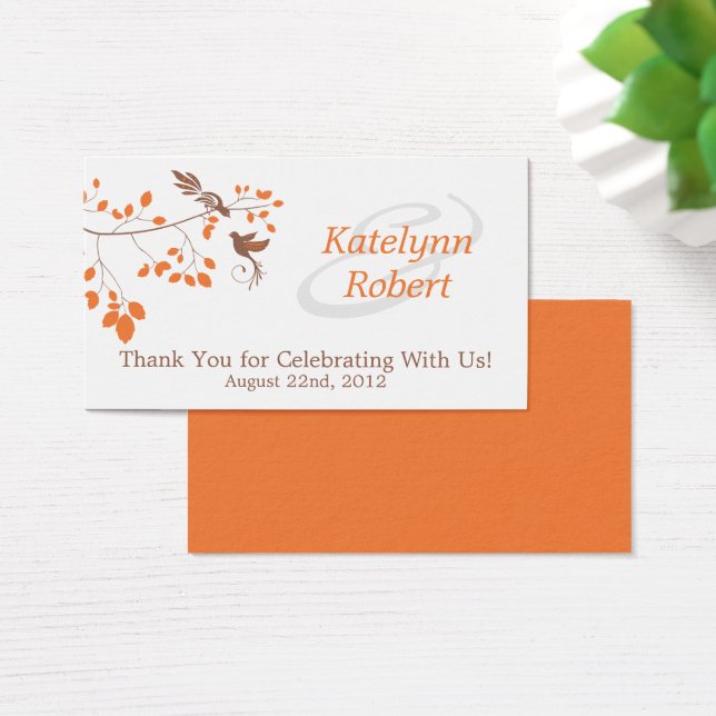 Orange Romance Gastgeschenk Hochzeit Tags (Schreibtisch)