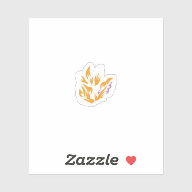 orange, rosa Abbildung, kundenspezifisch geschnitt Aufkleber (Blatt)