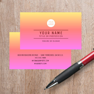 Orange rosa Abstrakte Namen und Logo für die Werbu Telefonnummerkarte