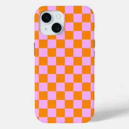 Orange + Rosa Karo Prüfpappe Case-Mate iPhone Hülle