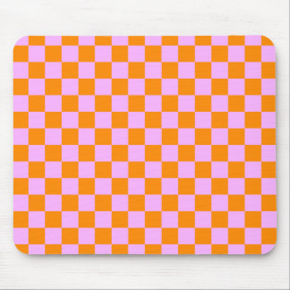 Orange + Rosa Karo Prüfpappe Mousepad