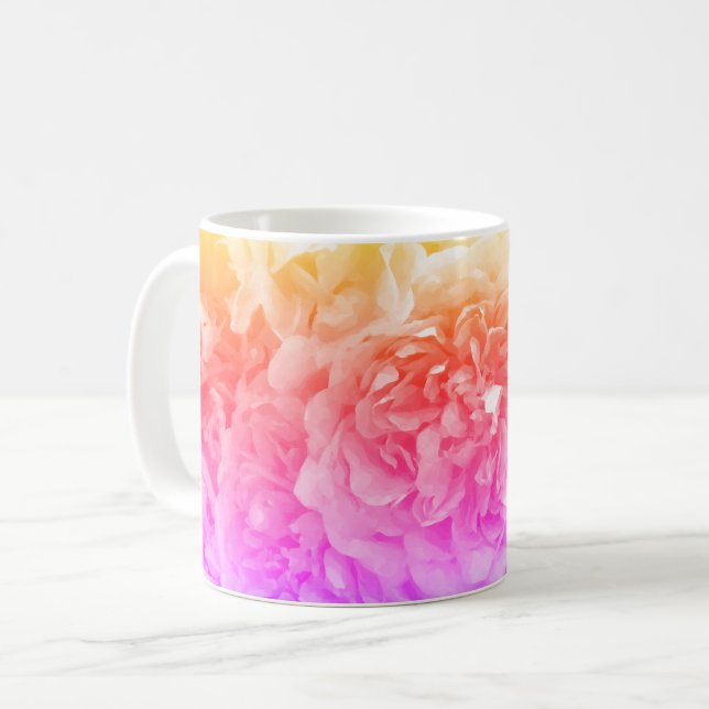 Orange, Rosa, Lila Rose Kaffeetasse (Vorderseite Links)