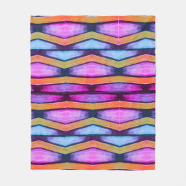 Orange, Rosa, lila und blau Zickzack Fleecedecke
