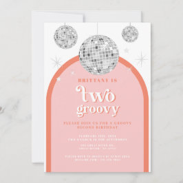 Orange Rosa Retro Disco Arche Einladung