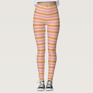 Orange rosa Streifen B Leggings
