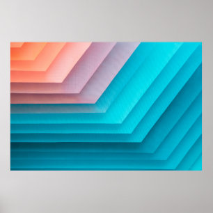 Orange, Rosa und aquamarine Abbildung Poster