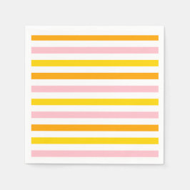 Orange, Rosa und Gelb Streifen Serviette