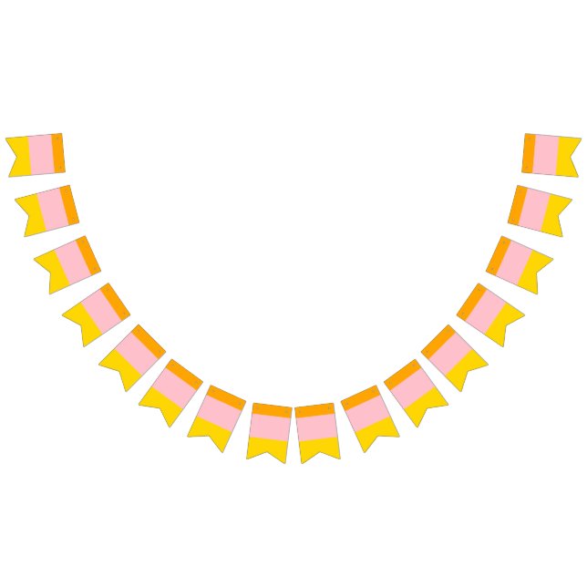 Orange, Rosa und Gelb Streifen Wimpelkette (Alle)