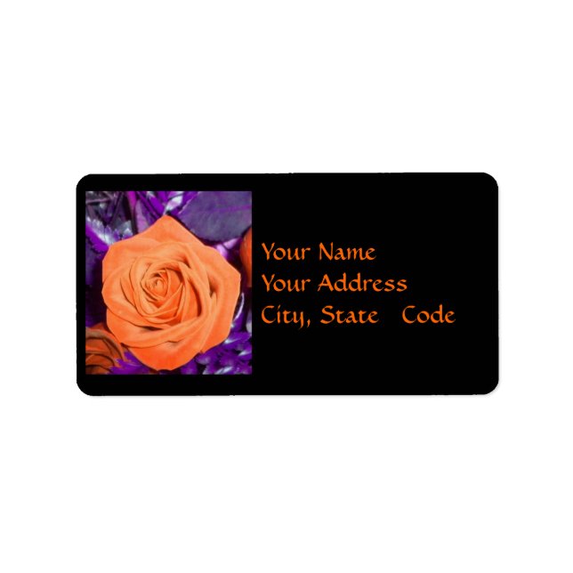 Orange-Rose Adressaufkleber (Vorne)