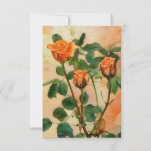 Orange Rose Art Card Geburtstag oder Alles Dankeskarte