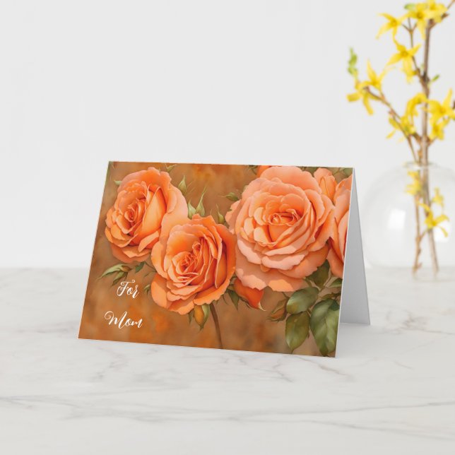 Orange Rose Art Mother Day Card Karte (Gelbe Blume)