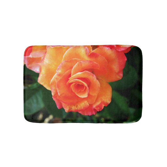 Orange Rose Blume Badematte (Vorderseite)