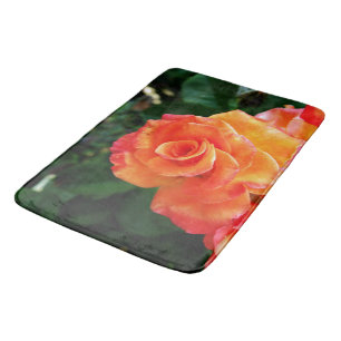 Orange Rose Blume Badematte