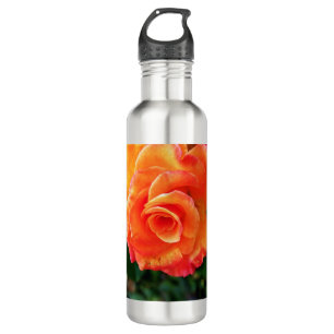 Orange Rose Blume Edelstahlflasche