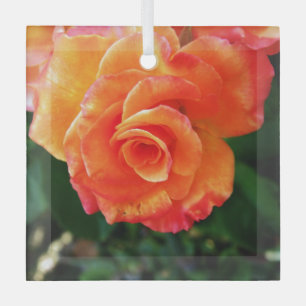 Orange Rose Blume Ornament Aus Glas