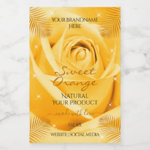 Orange Rose Blume Produktkennzeichnungen mit Palm- Lebensmitteletikett