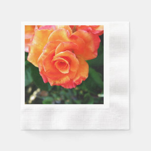 Orange Rose Blume Serviette