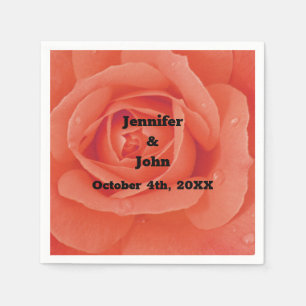 Orange Rose Blumen Künstlerisch Garden Hochzeit im Serviette