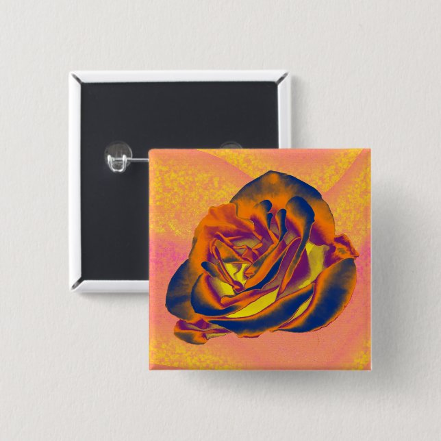 Orange-Rose Button (Vorne & Hinten)