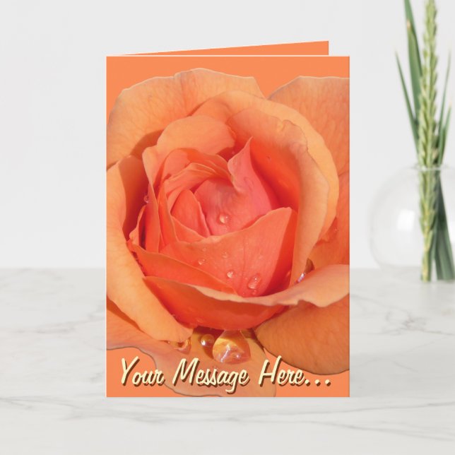 Orange Rose Card Rose Personalisierte Blume Karte (Vorderseite)